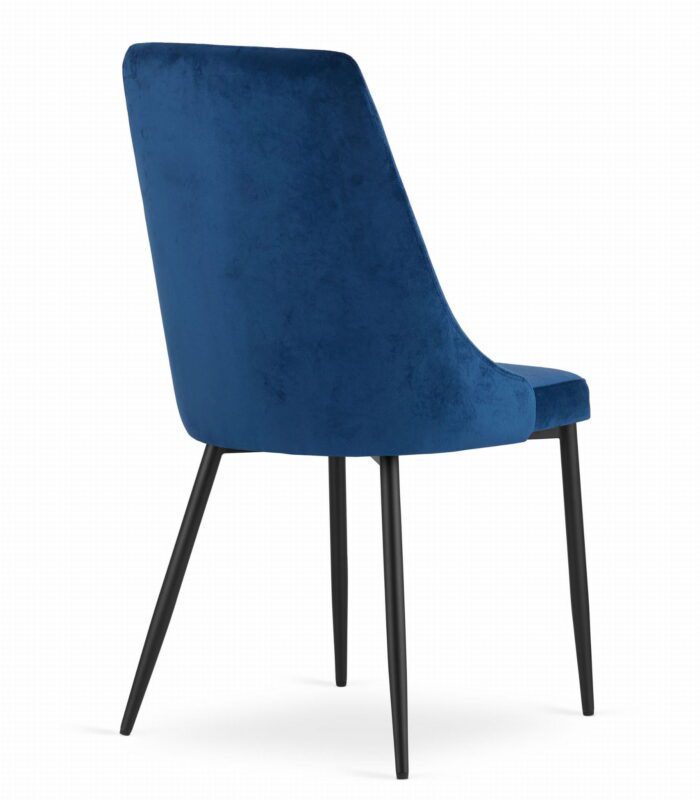 chaise komodee FAENZA velours bleu marine pieds en métal rembourré pour salon, bureau, chambre à coucher, charge jusqu’à 110 kg, dimensions 49x94x61 cm – Image 4