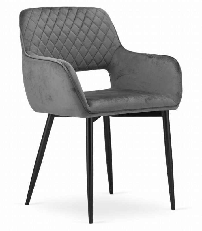 ATRANI komodee chaise en velours gris foncé pieds rembourrés, 58x83x56 cm, pour salon, salle à manger, étude, max. Capacité de charge 110 kg – Image 1