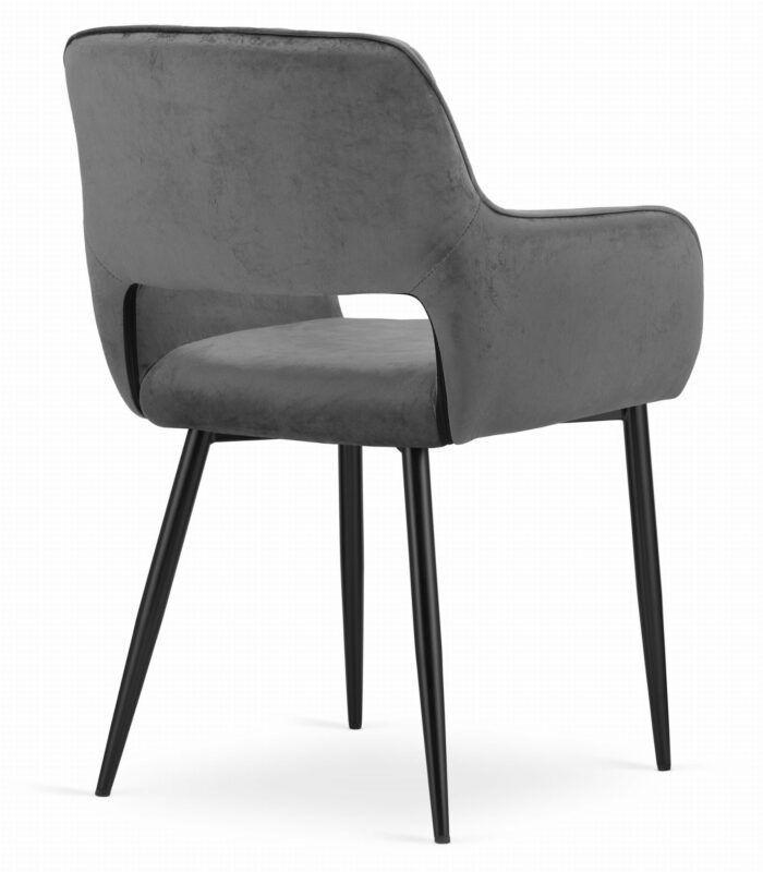 ATRANI komodee chaise en velours gris foncé pieds rembourrés, 58x83x56 cm, pour salon, salle à manger, étude, max. Capacité de charge 110 kg – Image 3