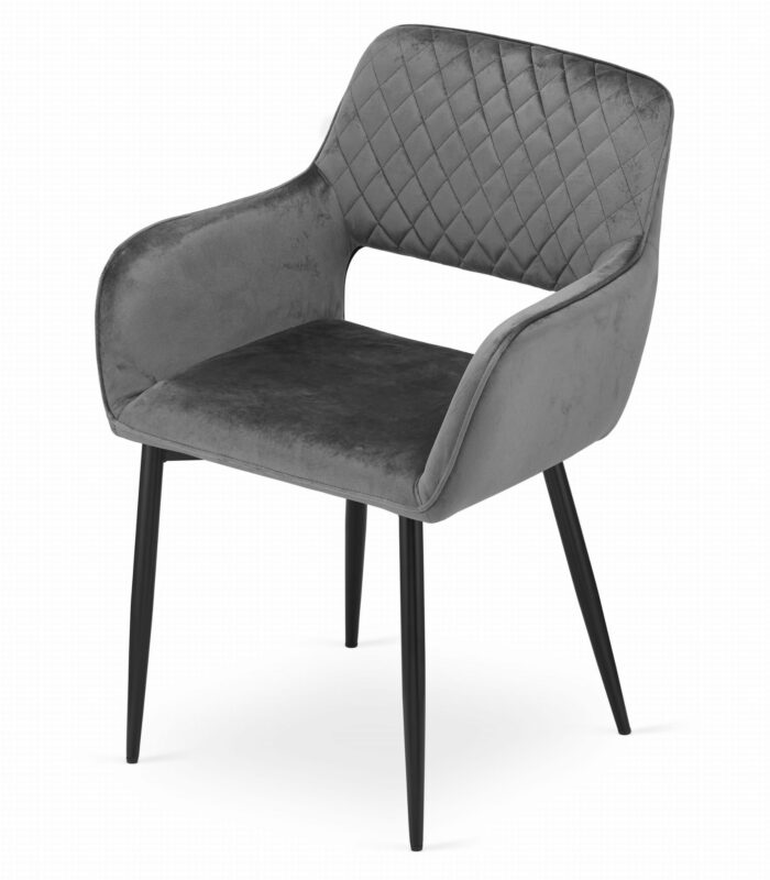 ATRANI komodee chaise en velours gris foncé pieds rembourrés, 58x83x56 cm, pour salon, salle à manger, étude, max. Capacité de charge 110 kg – Image 4