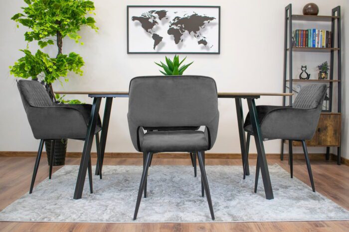 ATRANI komodee chaise en velours gris foncé pieds rembourrés, 58x83x56 cm, pour salon, salle à manger, étude, max. Capacité de charge 110 kg – Image 12