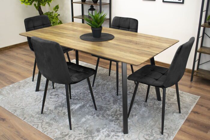 komodee krzesło CARA czarne welurowe tapicerowane metalowe nogi do salonu, biura, gabinetu, obciążenie do 110 kg, wymiary 45x87x51 cm - obrazek 5