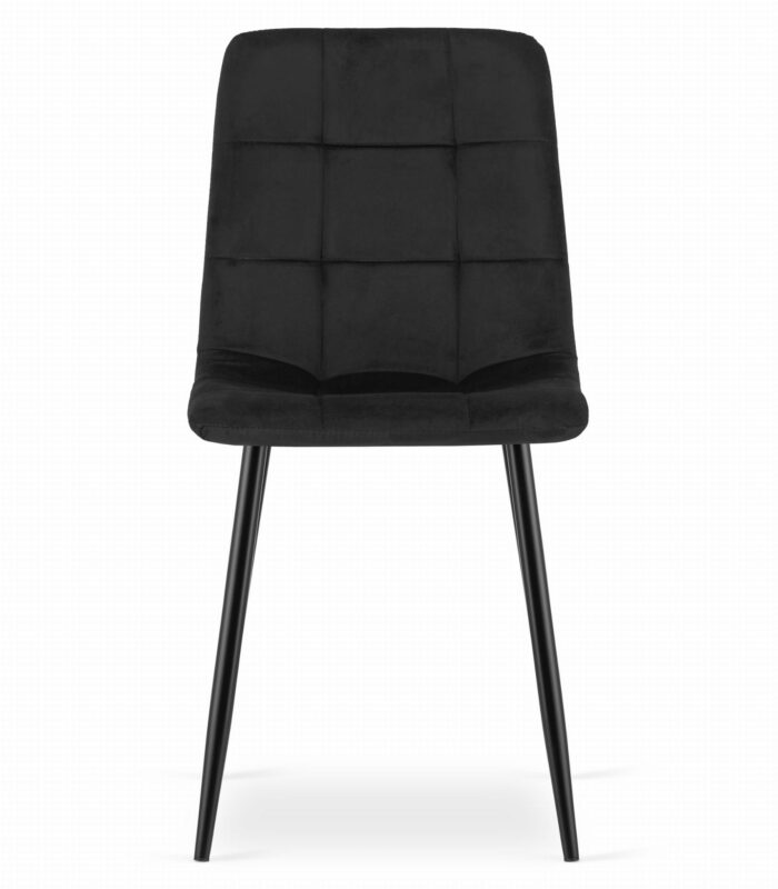 komodee krzesło CARA czarne welurowe tapicerowane metalowe nogi do salonu, biura, gabinetu, obciążenie do 110 kg, wymiary 45x87x51 cm - obrazek 2