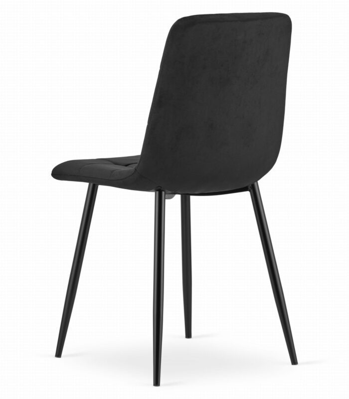 komodee krzesło CARA czarne welurowe tapicerowane metalowe nogi do salonu, biura, gabinetu, obciążenie do 110 kg, wymiary 45x87x51 cm - obrazek 4