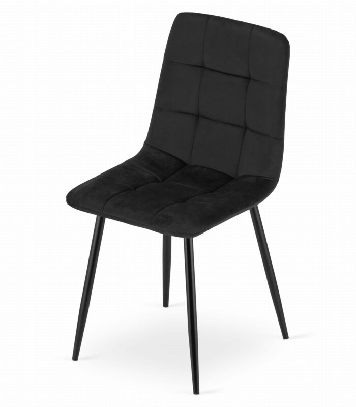 komodee krzesło CARA czarne welurowe tapicerowane metalowe nogi do salonu, biura, gabinetu, obciążenie do 110 kg, wymiary 45x87x51 cm - obrazek 9