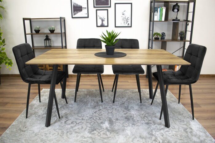 komodee krzesło CARA czarne welurowe tapicerowane metalowe nogi do salonu, biura, gabinetu, obciążenie do 110 kg, wymiary 45x87x51 cm - obrazek 13