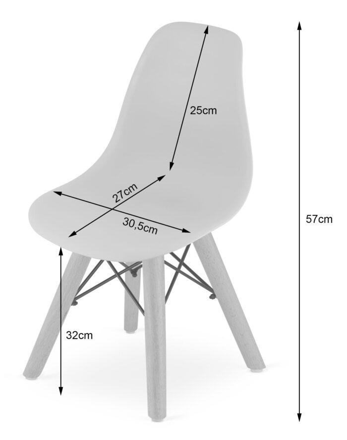 komodee krzesło PAVIA białe drewniane nogi do pokoju dziecięcego, poczekalni, wysokość 57 cm, max obciążenie 110 kg - obrazek 4