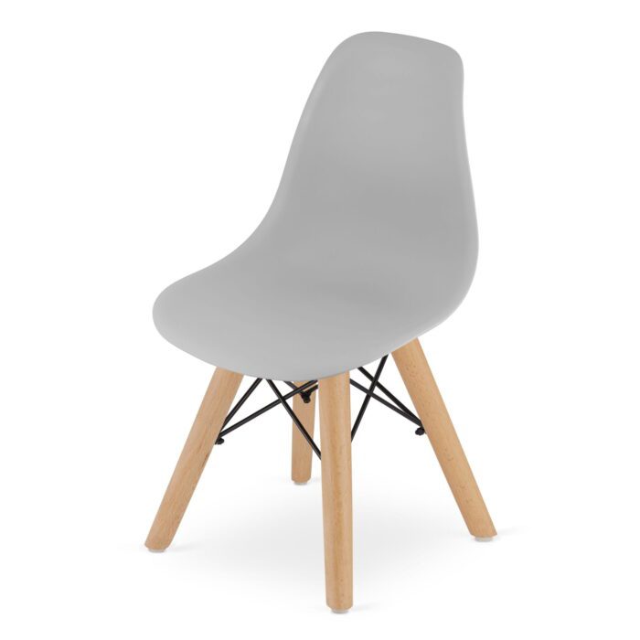 komodee krzesło PAVIA, szare, z ergonomią, drewniane nogi bukowe, do pokoju dziecięcego, wymiary 57x31x35 cm, obciążenie do 110 kg - obrazek 6