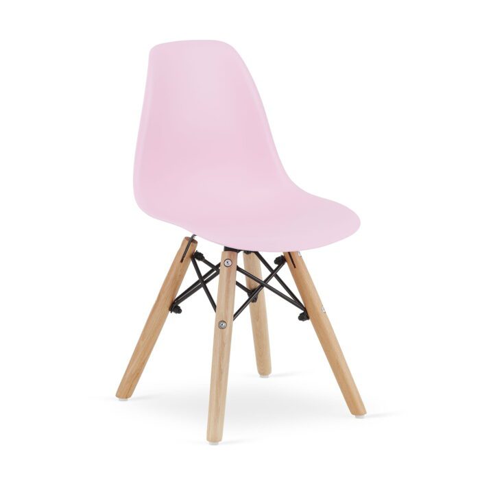 Chaise PAVIA rose komodee pour chambre d’enfant avec pieds en hêtre, dimensions 31x57x35 cm, max. Charge de 110 kg, montage facile – Image 1