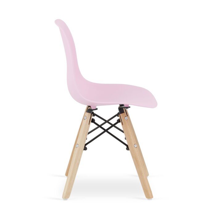 Chaise PAVIA rose komodee pour chambre d’enfant avec pieds en hêtre, dimensions 31x57x35 cm, max. Charge de 110 kg, montage facile – Image 3