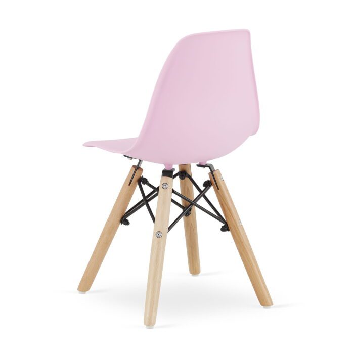 Chaise PAVIA rose komodee pour chambre d’enfant avec pieds en hêtre, dimensions 31x57x35 cm, max. Charge de 110 kg, montage facile – Image 4
