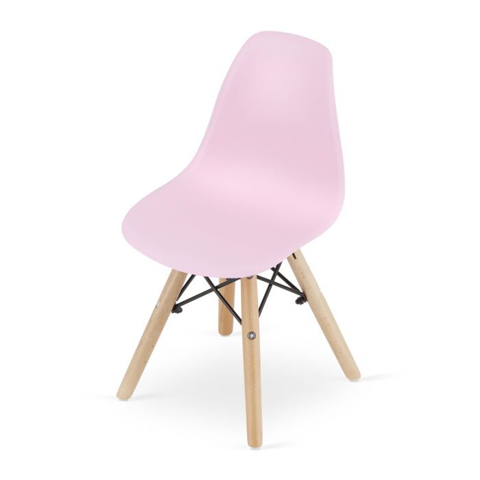 Chaise PAVIA rose komodee pour chambre d’enfant avec pieds en hêtre, dimensions 31x57x35 cm, max. Charge de 110 kg, montage facile – Image 9