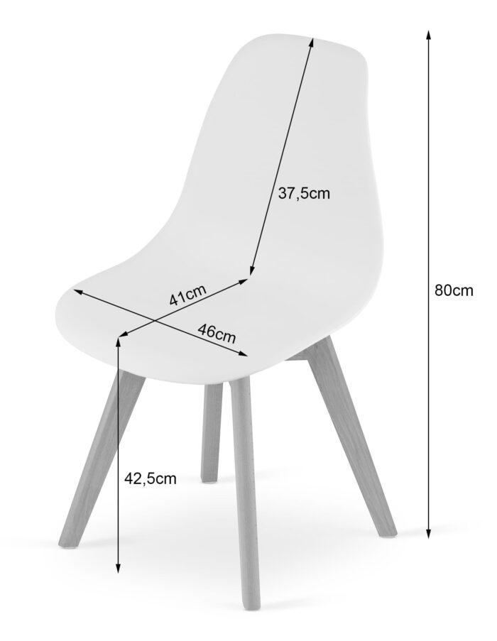 komodee krzesło CHIETI kremowe drewniane nogi do salonu, jadalni, gabinetu, rozmiar 46x80x55 cm, do samodzielnego montażu, waga 3,65 kg - obrazek 5