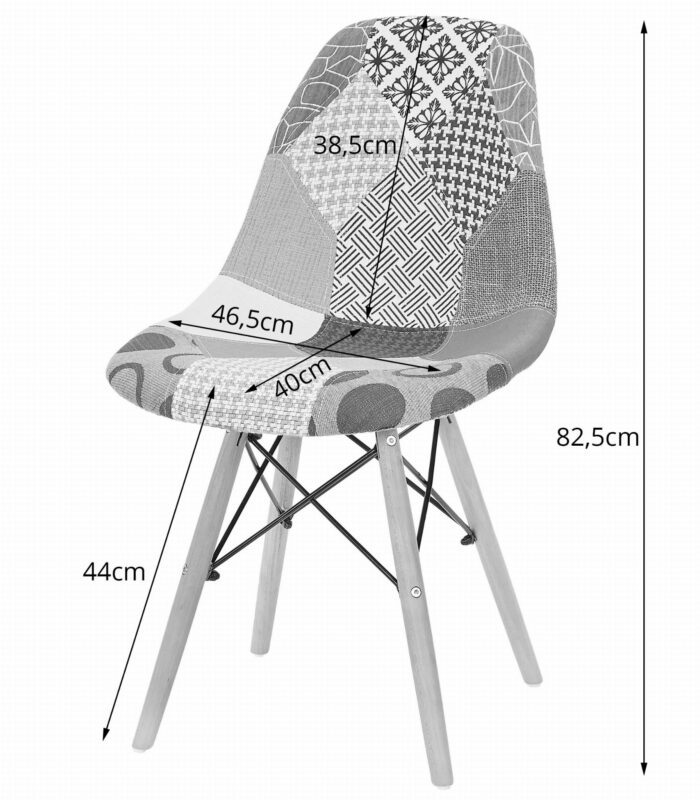 komodee krzesło SEULO wzór nr 2 naturalne drewniane nogi, do salonu, kuchni, jadalni, wymiary 47x83x57 cm, łatwy montaż, waga 3,8 kg - obrazek 5