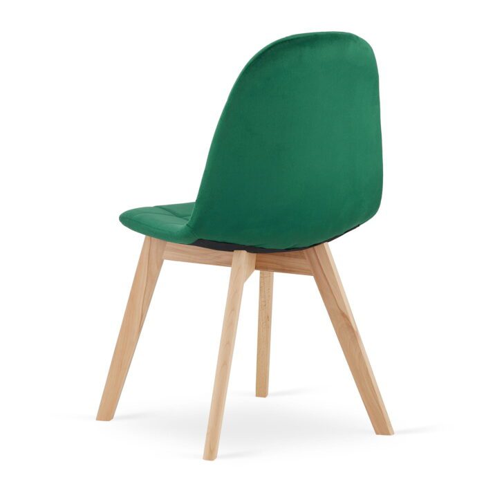 komodee krzesło BORGIA ciemna zieleń aksamit drewniane nogi do salonu, kuchni, sypialni i jadalni, wymiary 45x82x54 cm, obciążenie do 110 kg – Image 7