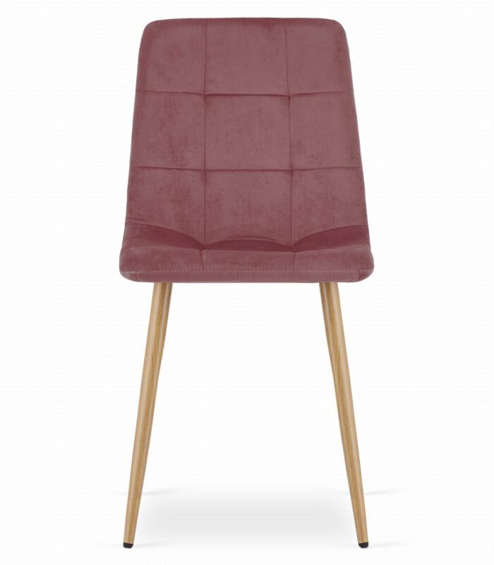 komodee krzesło CARA różowe welurowe z metalowymi nogami do salonu, biura, sypialni, wymiary 45x87x51 cm, obciążenie do 110 kg – Image 2