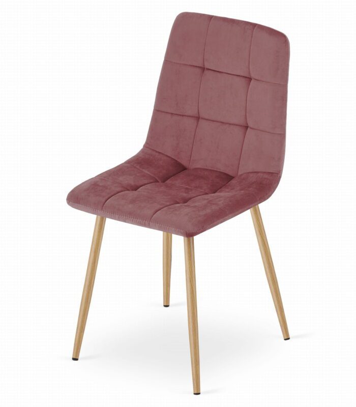 komodee krzesło CARA różowe welurowe z metalowymi nogami do salonu, biura, sypialni, wymiary 45x87x51 cm, obciążenie do 110 kg – Image 6