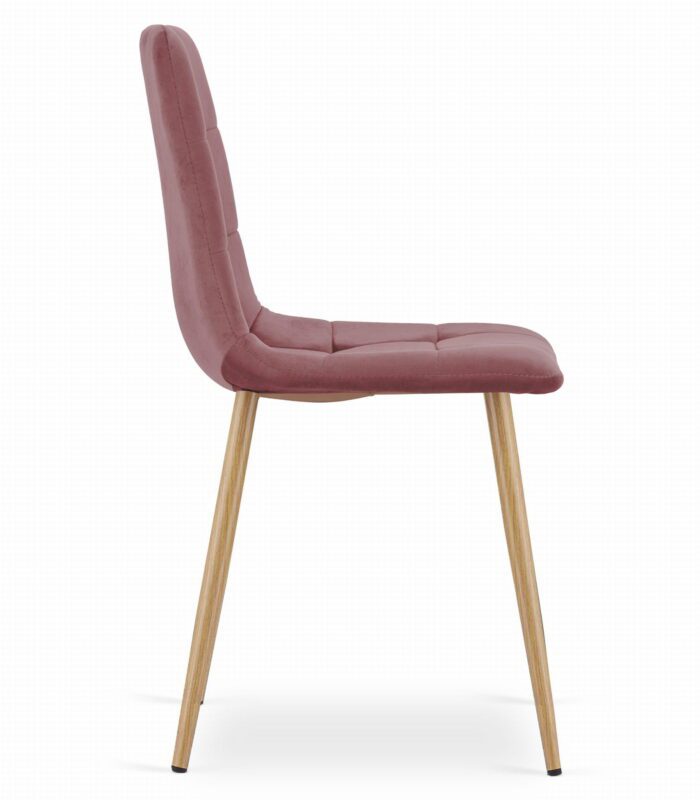 komodee krzesło CARA różowe welurowe z metalowymi nogami do salonu, biura, sypialni, wymiary 45x87x51 cm, obciążenie do 110 kg – Image 7