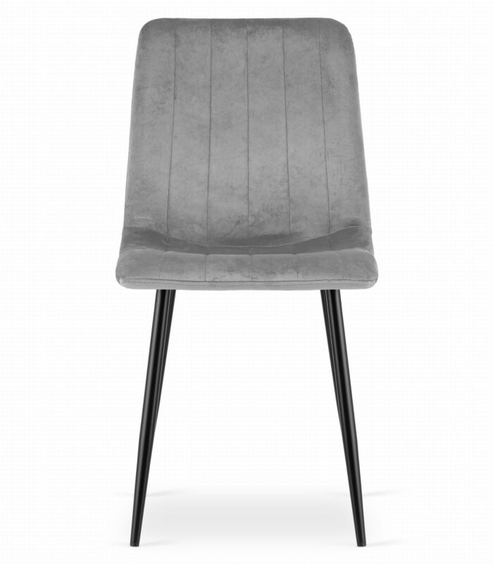 komodee krzesło VENOSA jasnoszare aksamit z metalowymi nogami 43x90x51 cm do salonu, gabinetu, sypialni, jadalni, obciążenie do 110 kg - obrazek 2