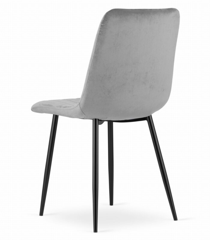 komodee krzesło VENOSA jasnoszare aksamit z metalowymi nogami 43x90x51 cm do salonu, gabinetu, sypialni, jadalni, obciążenie do 110 kg - obrazek 4