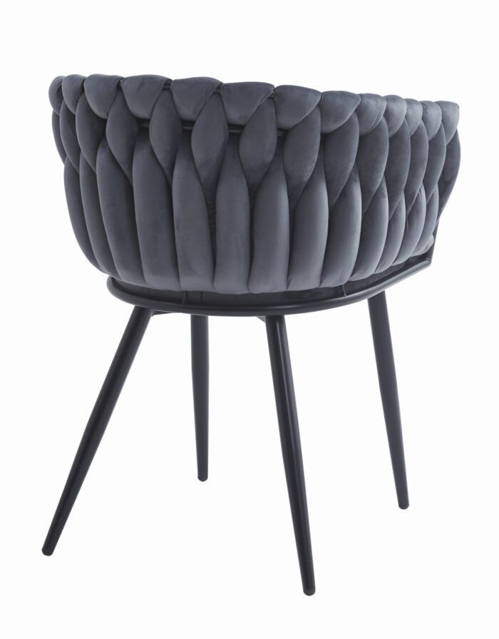 komodee Stuhl ORINO dunkelgrau Samt gepolstert, Metallgestell für Wohnzimmer, Esszimmer, Arbeitszimmer, maximale Belastung 110 kg, Abmessungen 61x79x55 cm – Bild 4
