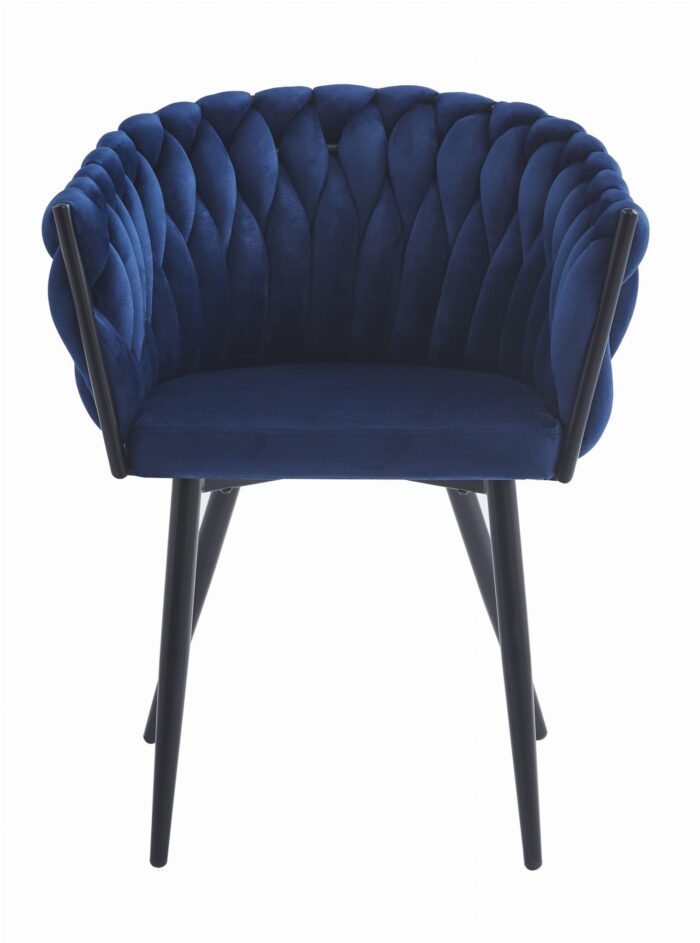 komodee ORINO Stuhl marineblauer Samt mit Steppbeinen aus Metall für Wohnzimmer, Esszimmer, Schlafzimmer, Belastung bis 110 kg, Abmessungen 61x79x55 cm – Bild 2