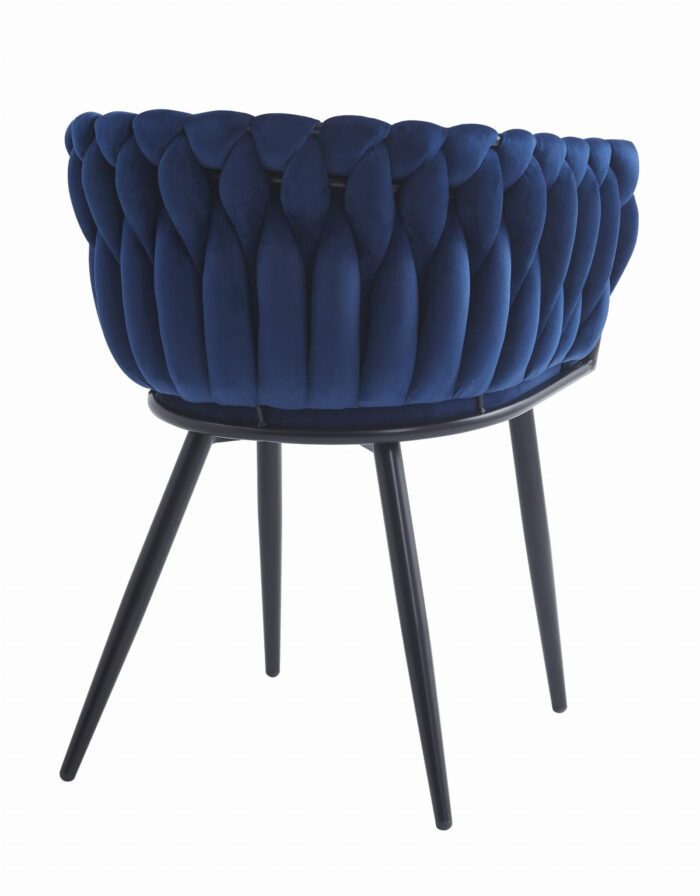 komodee ORINO Stuhl marineblauer Samt mit Steppbeinen aus Metall für Wohnzimmer, Esszimmer, Schlafzimmer, Belastung bis 110 kg, Abmessungen 61x79x55 cm – Bild 4