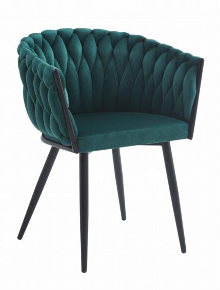 komodee chair ORINO green velvet metal frame for living room, dining room, study, bedroom, load capacity up to 110 kg, dimensions 61x79x55 cm