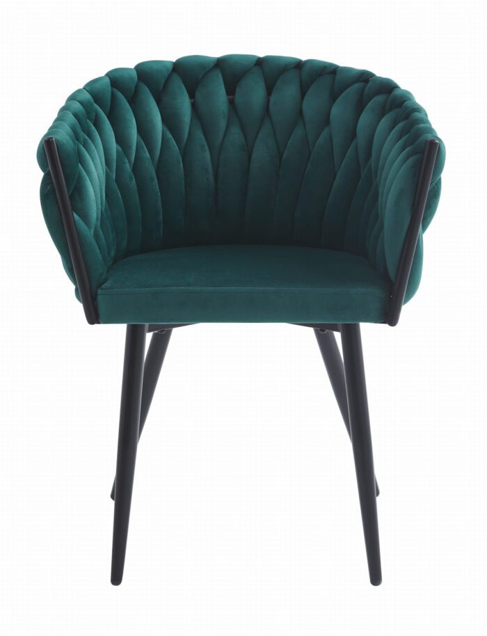 komodee chair ORINO green velvet metal frame for living room, dining room, study, bedroom, load capacity up to 110 kg, dimensions 61x79x55 cm - Image 2
