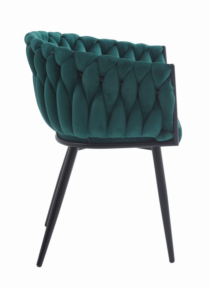 komodee chair ORINO green velvet metal frame for living room, dining room, study, bedroom, load capacity up to 110 kg, dimensions 61x79x55 cm - Image 3