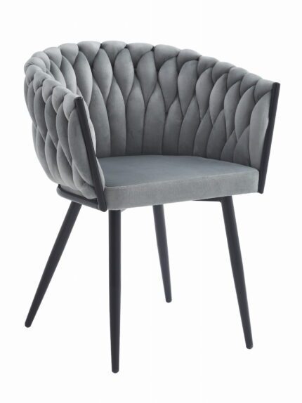 komodee ORINO chair light grey velvet upholstered with a metal frame for the living room, dining room, study, load capacity up to 110 kg