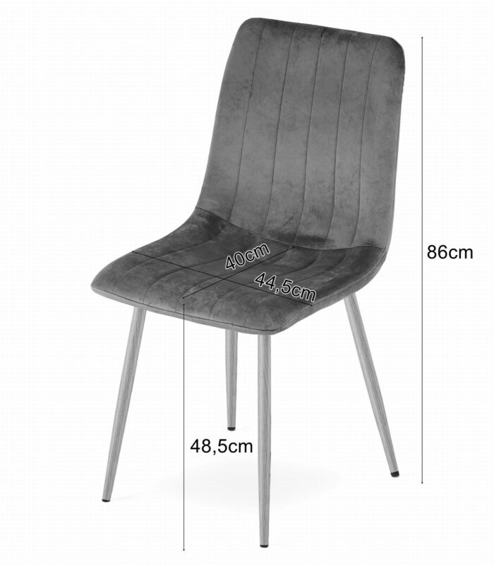 komodee krzesło VENOSA ciemnozielone welur metalowe nogi do salonu, jadalni, sypialni, wym. 43x90x51 cm, obciążenie do 110 kg - obrazek 5
