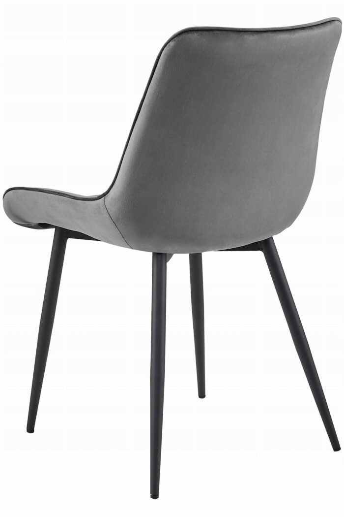 komodee krzesło SUSA ciemnoszare welur nogi metalowe czarne do salonu, sypialni, jadalni, wymiary 54x88x60 cm, obciążenie 110 kg - obrazek 4