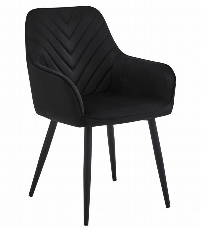 komodee NANTO chair silver-gray velvet upholstered with black metal legs for living room, kitchen, dining room, load up to 110 kg - Image 1