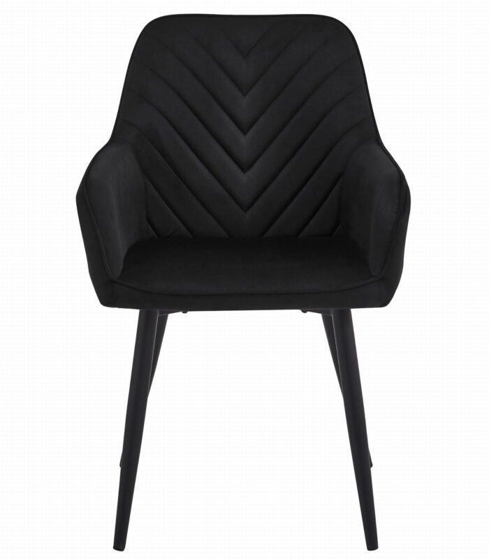 komodee NANTO chair silver-gray velvet upholstered with black metal legs for living room, kitchen, dining room, load up to 110 kg - Image 2