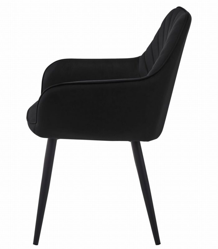 komodee NANTO chair silver-gray velvet upholstered with black metal legs for living room, kitchen, dining room, load up to 110 kg - Image 3