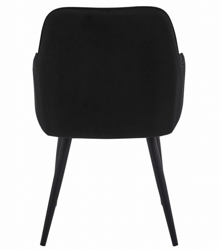 komodee NANTO chair silver-gray velvet upholstered with black metal legs for living room, kitchen, dining room, load up to 110 kg - Image 4
