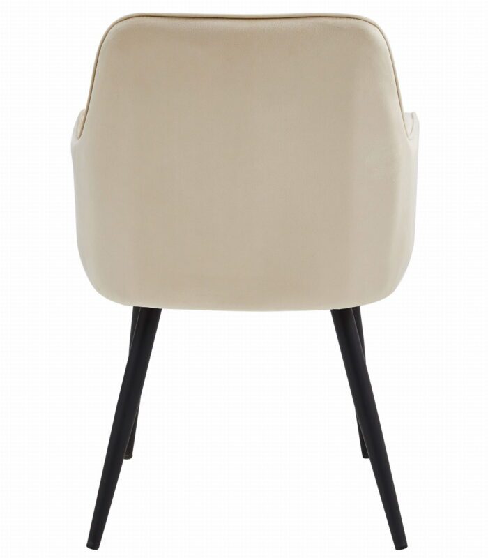 komodee NANTO chair beige upholstered velour with black metal legs for living room, kitchen, dining room, load up to 110 kg - Image 4