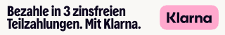 Bezahle in 3 zinsfreien Teilzahlungen. Mit Klarna.