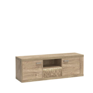 Szafka pod Telewizor BALESTRAND - Dąb - Szuflada - Dekoracyjny Front - 151 x 51 x 41 cm
