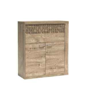Komoda BALESTRAND - Dąb - Szuflady - Dekoracyjny Front - 102 x 119 x 41 cm
