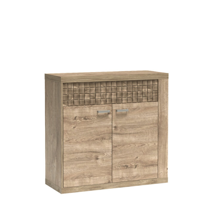 BALESTRANDJAR000035_00.jpg Komoda BALESTRAND - Dąb - Szuflady - Dekoracyjny Front - 102 x 99 x 41 cm - obrazek 1