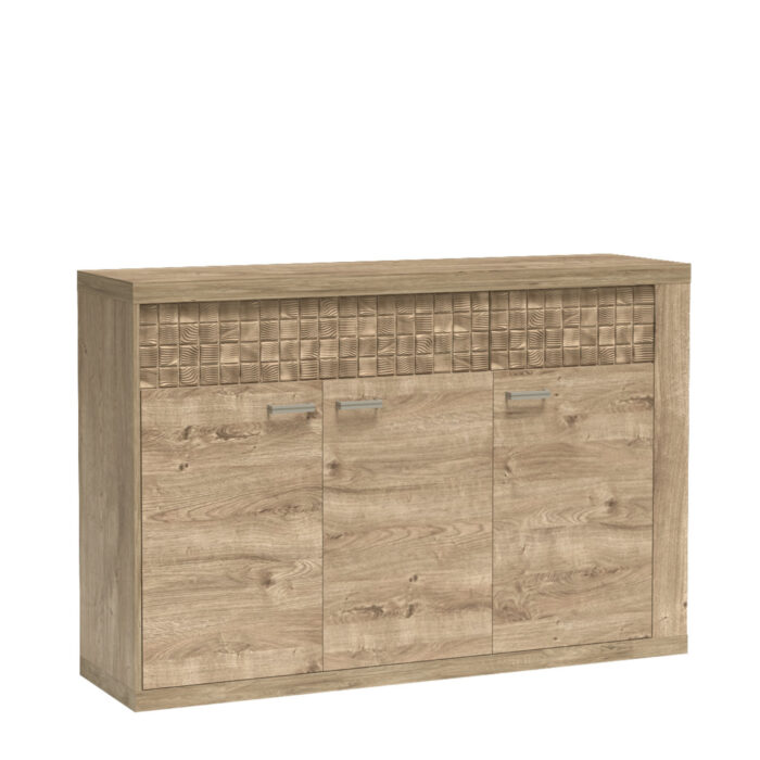 Komoda BALESTRAND - Dąb - Szuflady - Dekoracyjny Front - 147 x 99 x 41 cm - obrazek 1