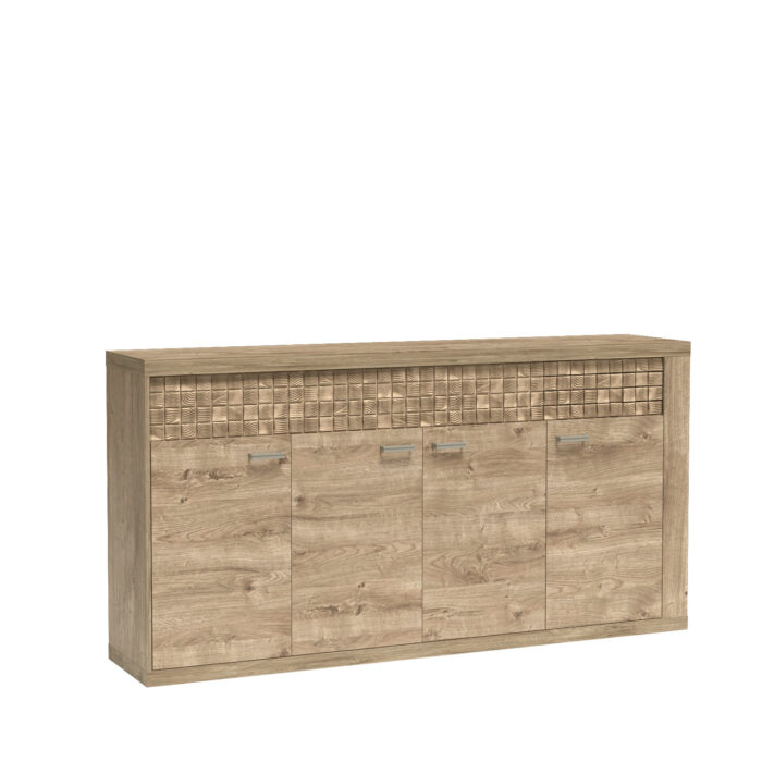 Komoda BALESTRAND - Dąb - Szuflady - Dekoracyjny Front - 192 x 99 x 41 cm - obrazek 1