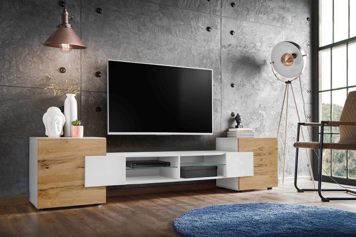 Szafka RTV Merano, Biały/Wotan - obrazek 2