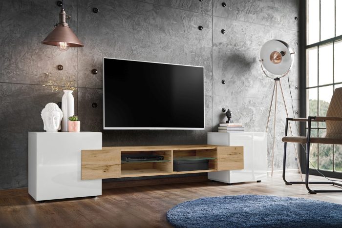 Szafka RTV Merano, Biały/Wotan - obrazek 2