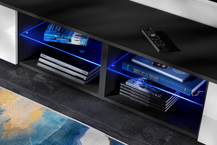 Zestaw Mebli RTV Varallo, Biały/Czarny - obrazek 10