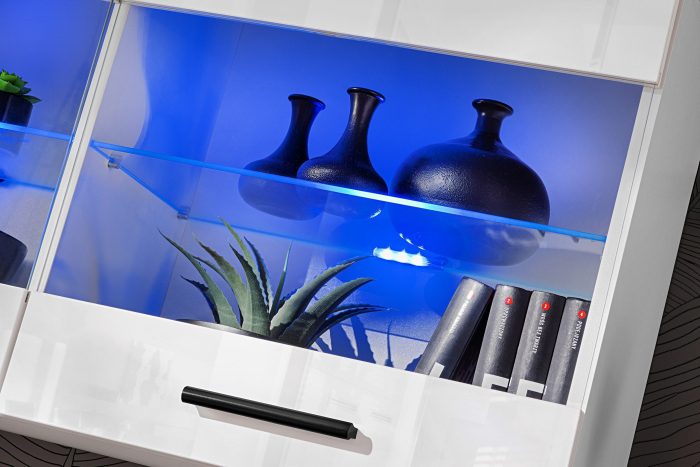 Witryna Półka Wisząca Savona, Biały/Biały - obrazek 4