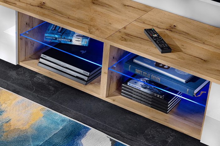 Zestaw Mebli RTV Varallo, Biały/Wotan - obrazek 10