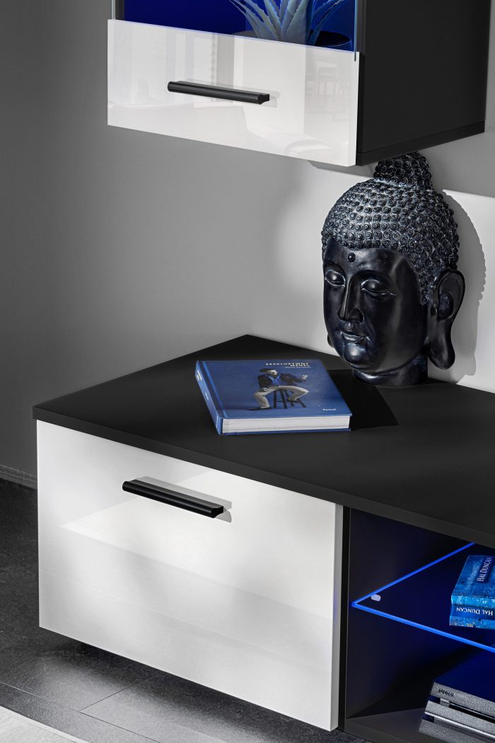 Zestaw Mebli RTV Varallo, Biały/Czarny - obrazek 9